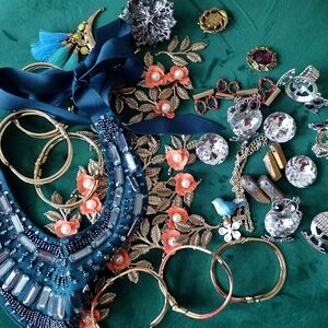 Lot Assorted Costume Jewelry Parts For Different Art DIY Projects
